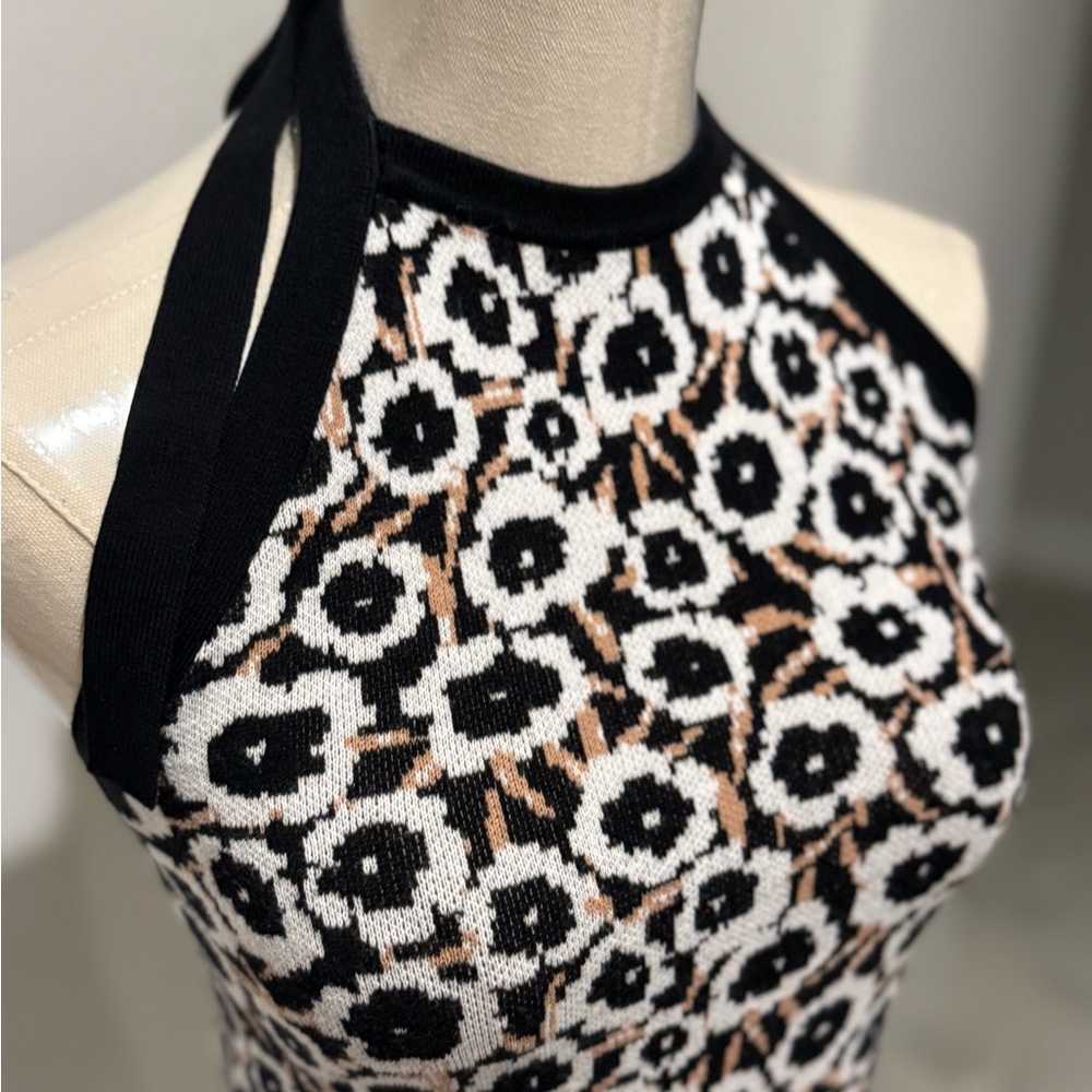 Diane Von Furstenberg Black and White Floral Dress